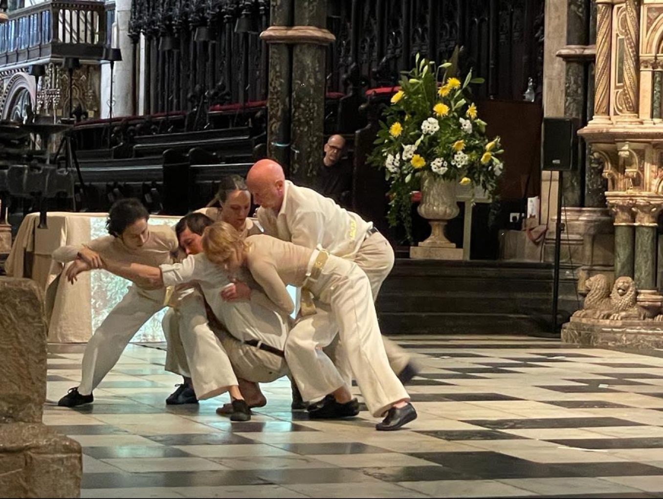 Dancers perform at Durham Cathedral