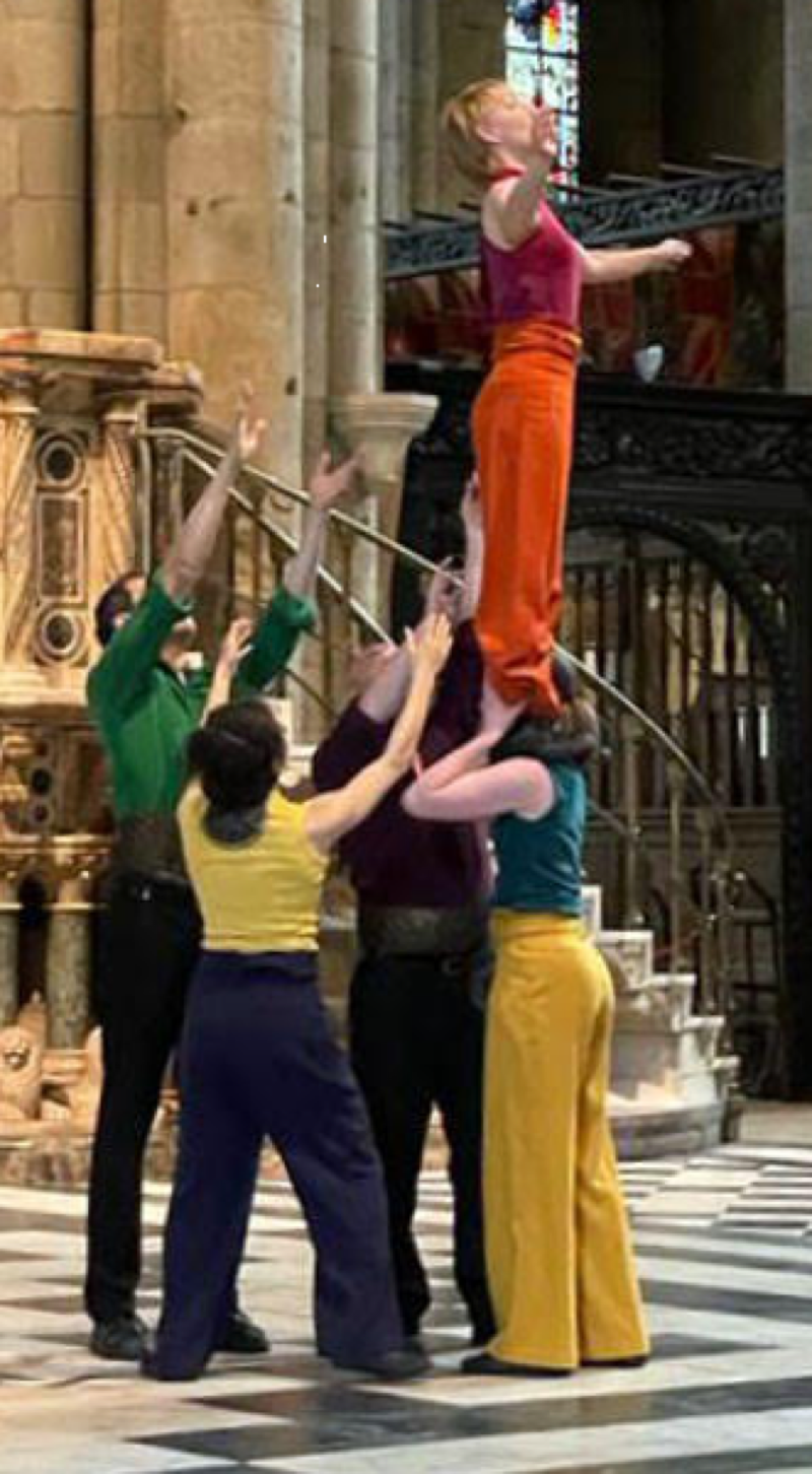 Dancers perform at Durham Cathedral